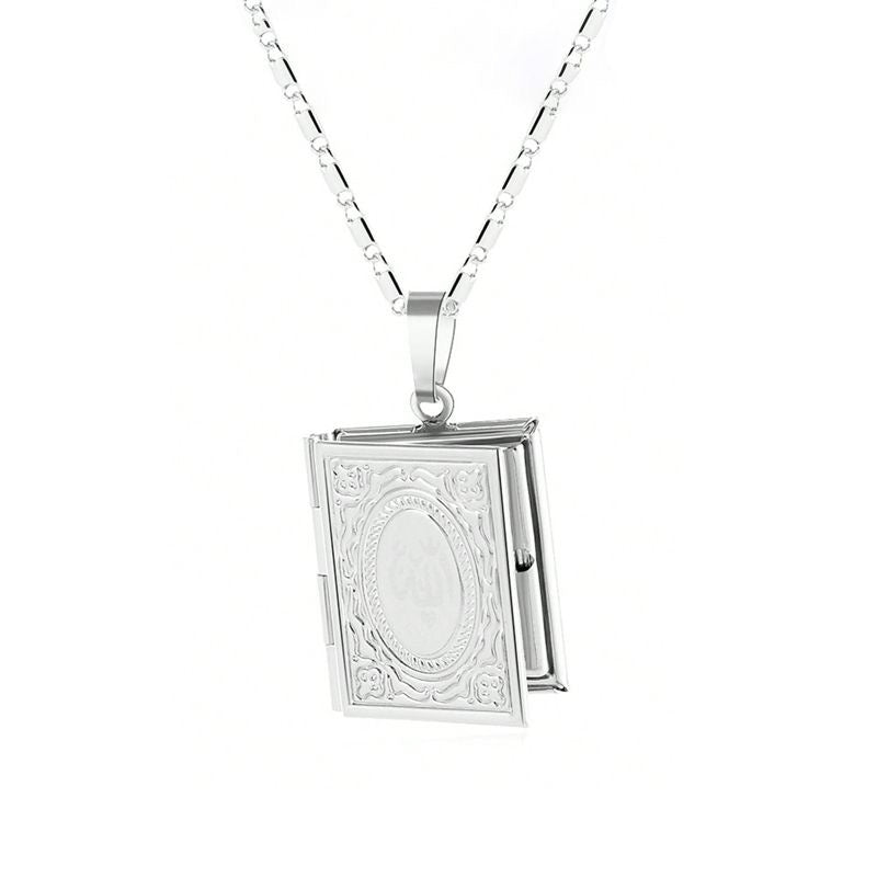 Last Pet Photo Locket Necklace – Book-Style Memorial Pendant
