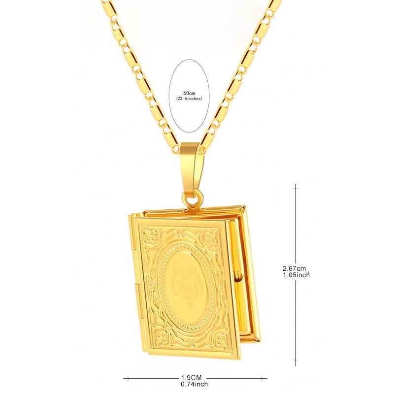 Last Pet Photo Locket Necklace – Book-Style Memorial Pendant