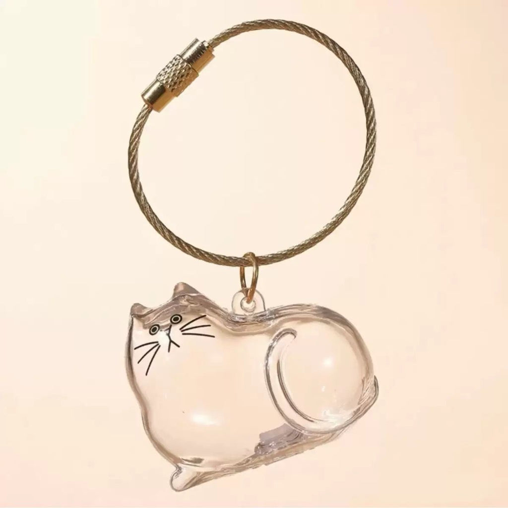 Cat Fur Keepsake Charm – Transparent Bag Pendant