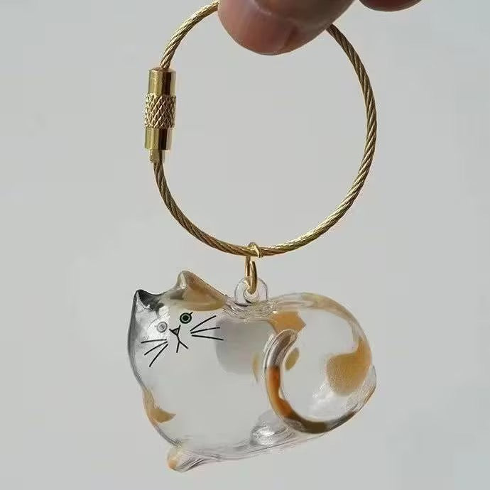 Cat Fur Keepsake Charm – Transparent Bag Pendant